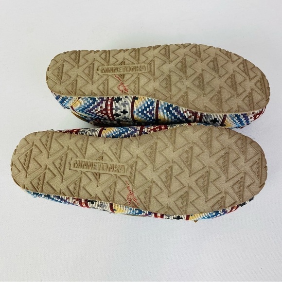 Minnetonka Mosaic Cally Hard Sole Moccasin Slippers Size 5 - Picture 5 of 7